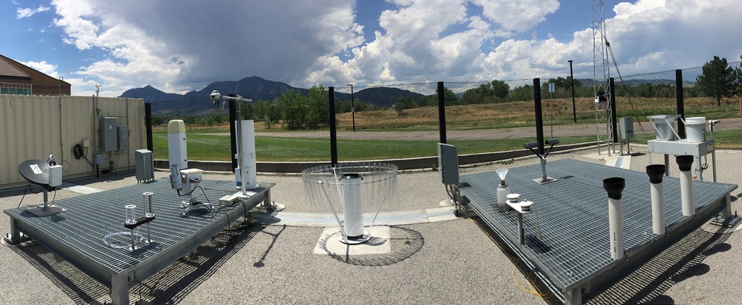 East platform instruments including the pyranometer and pyrgeometer.
